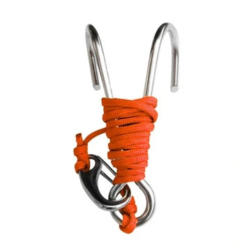 Крюк рифовый двойной с линем (orange; )